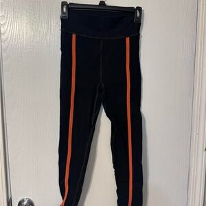 Free People XS Black Leggings with Orange Stripes